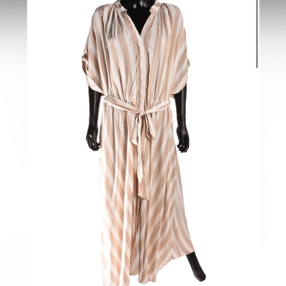 H&M Dresses & Skirts - H&M cream and tan striped maxi dress sz 2x